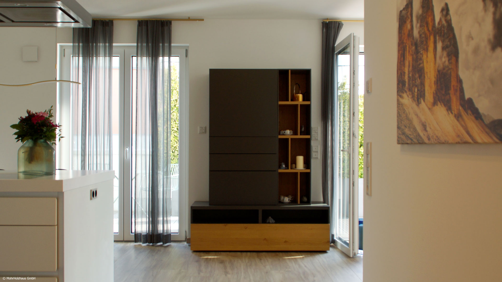 Offener Wohnraum in 3 Zimmer Eigentumswohnung – Homestory Ansbach SUITES
